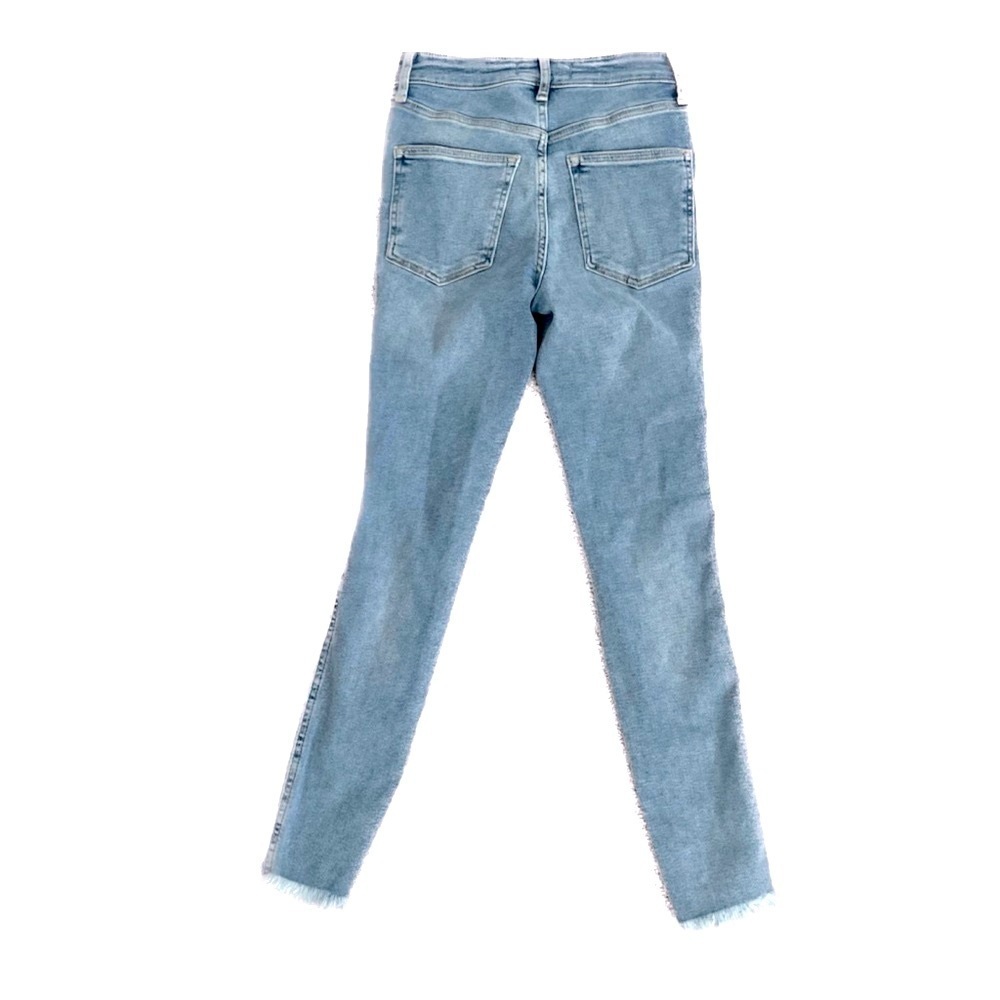 NEW FREE PEOPLE JEGGINGS - ANKLE CROPPED STRETCH DENIM DISTRESSED - Picture 6 of 8